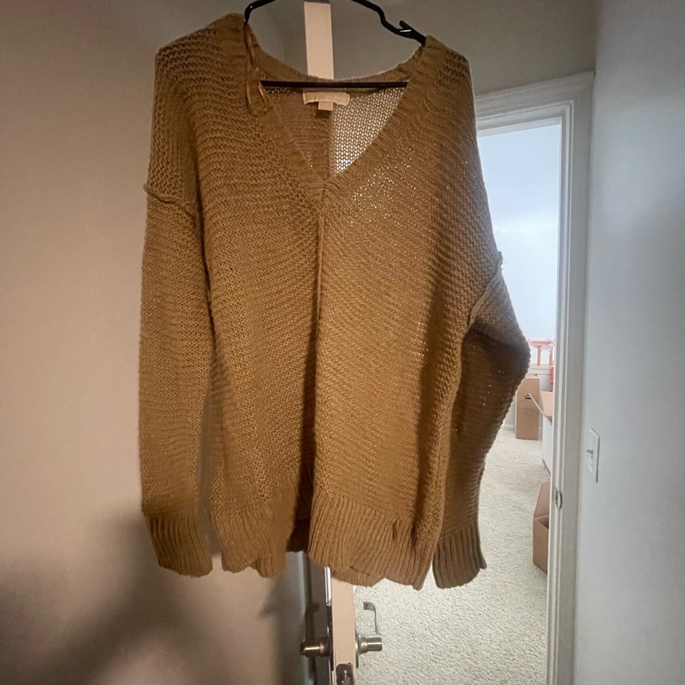 Michael Kors Tan V-Neck Sweater